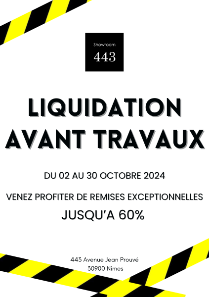 Du 02 au 30 octobre 2024, liquidation avant travaux chez Showroom443 à Nîmes